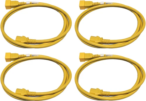 4x Panduit Power Cord C20 C13 Power Lead Yellow 1.8m 16A 250V NPCC19X-1