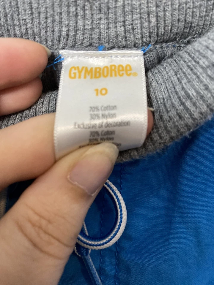 Pantalones Atléticos De Colección Gymboree Niños Talla 10 SUPER DUDE Azul Claro Forrados Blanco Rayas Foto 3 de 4