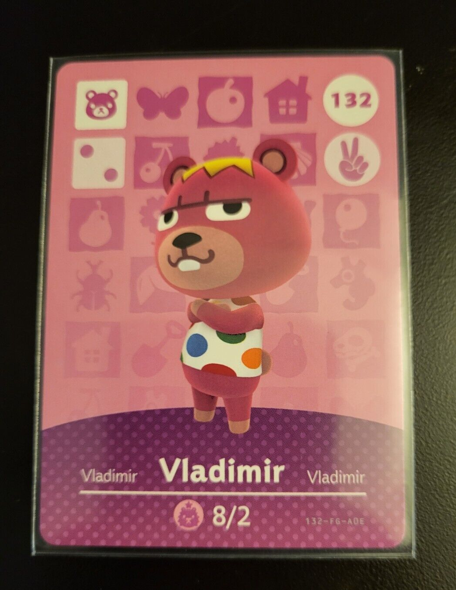 Vladimir - 132 - Series 2 - Authentic Animal Crossing Amiibo Card