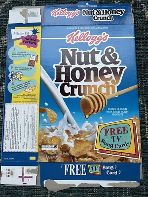 1993 Kellogg s Nut & Honey Crunch cereal box - FREE MR. ED TV Show Song Card