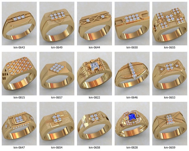 set of men's ring WAX PATTERNS (m27) for Lost Wax Casting Jewelry