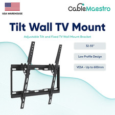 TV Wall Mount Bracket Adjustable Tilt For 27-55 Inch Low Profile Flat Screen