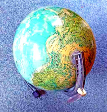 Alter dekorativer Leucht-Globus geographisch und politisch  (vor 1950)