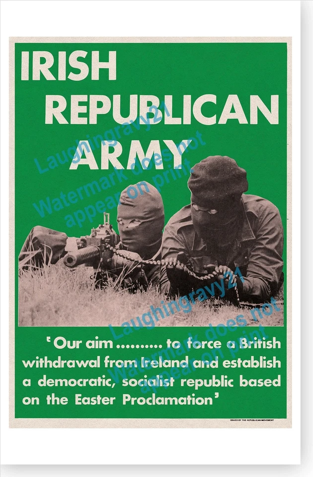 Irish Republican Movement Easter Proclamation British Withdrawal 1970's Poster