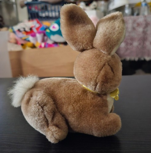 Lemonwood Asia Bunny Rabbit Vintage Brown w Yellow Bow 6" Plush Stuffed Toy - Picture 3 of 6