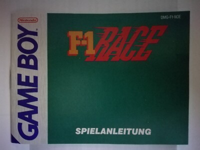 F1 Race - Original GameBoy Spielanleitung deutsch komplett