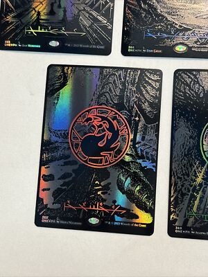 Oil Slick Land Set 5 Phyrexia All Will Be One MTG Lands - textured