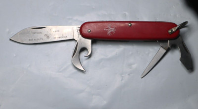 Vintage BOY SCOUTS OF AMERICA BSA USA IMPERIAL POCKET KNIFE Red Scales