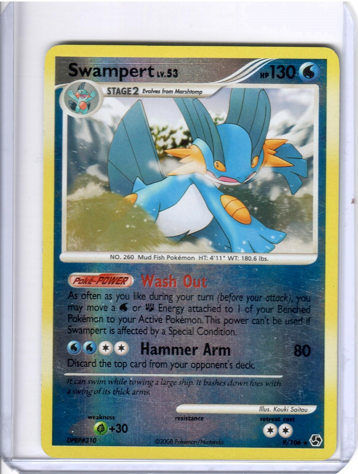 Swampert 9/106 Holo Rare Great Encounters NM Pokemon Card