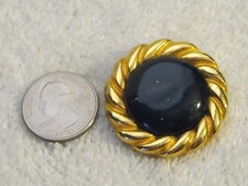 Vintage Blue Enamel Round Gold Twist Shoe/Jeans Clip Signed Pat.Pending