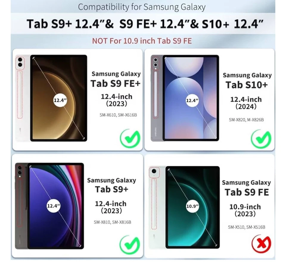 Keyboard Case for Samsung Galaxy Tab S10+ 12.4" 2024, Wireless Detachable Blueto - Image 4 of 4