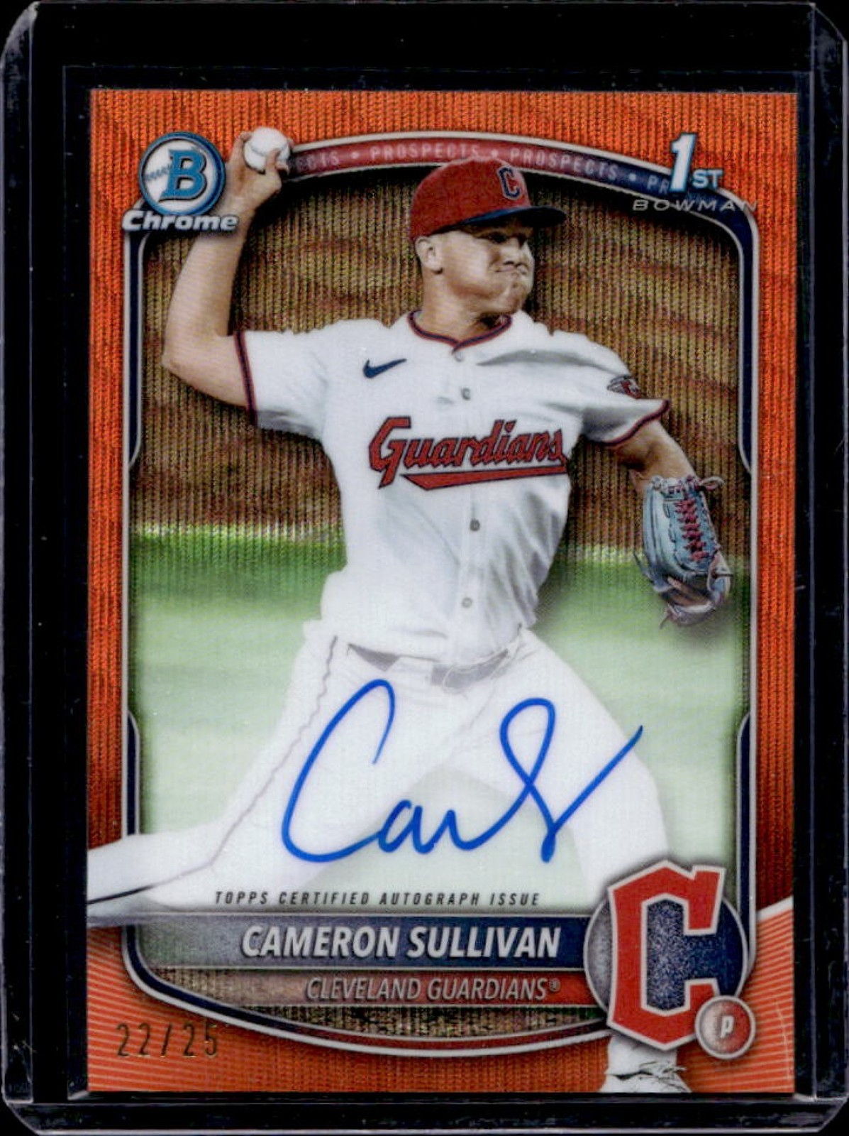 2025 Bowman Cameron Sullivan Chrome Auto Orange Refractor 1st #22/25