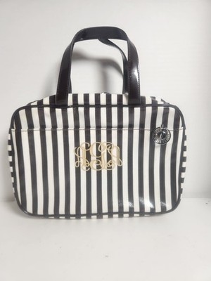 Henri Bendel Folding Makeup Travel Cosmetic Bag Hanger Monogramed AGA