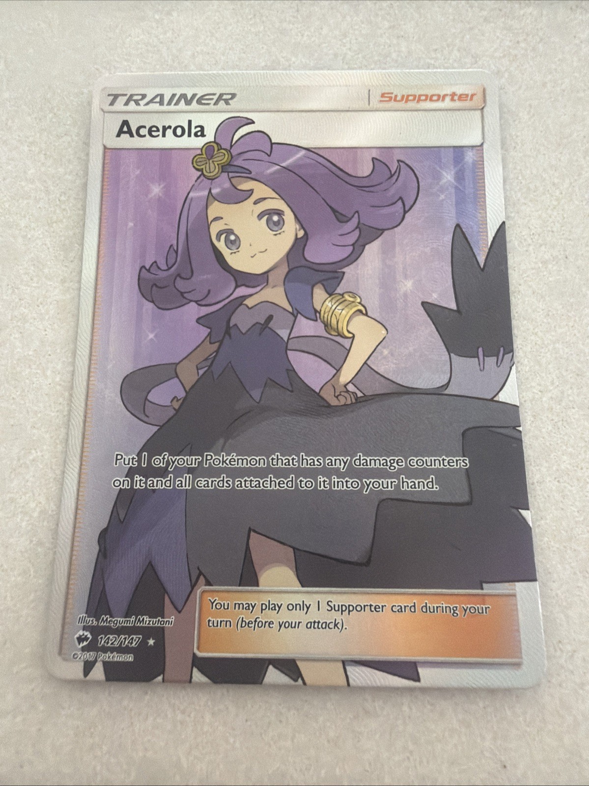 Pokémon TCG Acerola Full Art (142/147) Sun & Moon: Burning Shadows