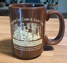 BURTON LOG CABIN & SUGAR CAMP 16 OZ ADVERTISING SOUVENIR MUG Made In USA