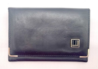Vintage dunhill Black Leather Bifold Cards ID Case Small 3'' x 4 1/2''