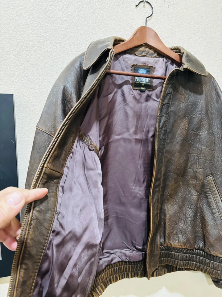 Chaqueta de cuero Pure Stuff vintage, aviador-bombardero, sotress M (42) para M Foto 2 de 4
