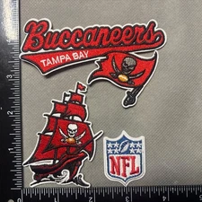 LOT OF 3 TAMPA BAY BUCCANEERS IRON ON EMBROIDERED PATCH