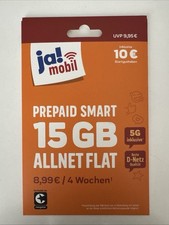 ja! mobil SIM Prepaid Karte Telekom congstar D1 5G 10€