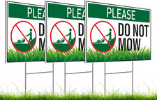 8X12 Inch Do Not Mow Sign with Stake - Corrugated Plastic - No Mow May Yard Sign