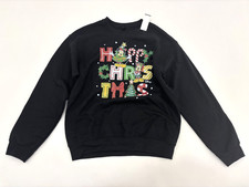 Gildan Disney's Mickey and Minnie Women Graphic Sweatshirt Black Crew Neck M NWT