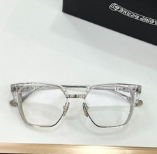 CHROME HEARTS LGMA Crystal Silver Clear Lens 54 18-142 Sunglasses New w/ Case