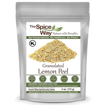 Lemon Peel - Granules (4 Oz) Zest and Rind without Any Preservatives. Fresh Lemo