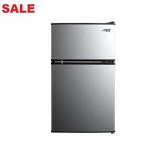 Arctic King 3.2 Cu ft Two Door Mini Fridge with Freezer, Stainless Steel, E-Star