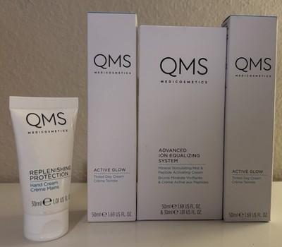 QMS Set ~ Advanced Ion Equalizing System, Tinted Day Cream x 2 & Hand Cream