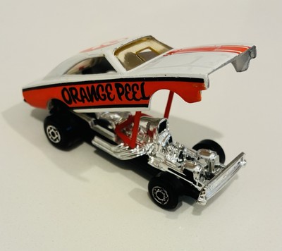 Vintage 1971 Matchbox Superfast 70 Dodge Charger ORANGE PEEL #74 HK Black Base