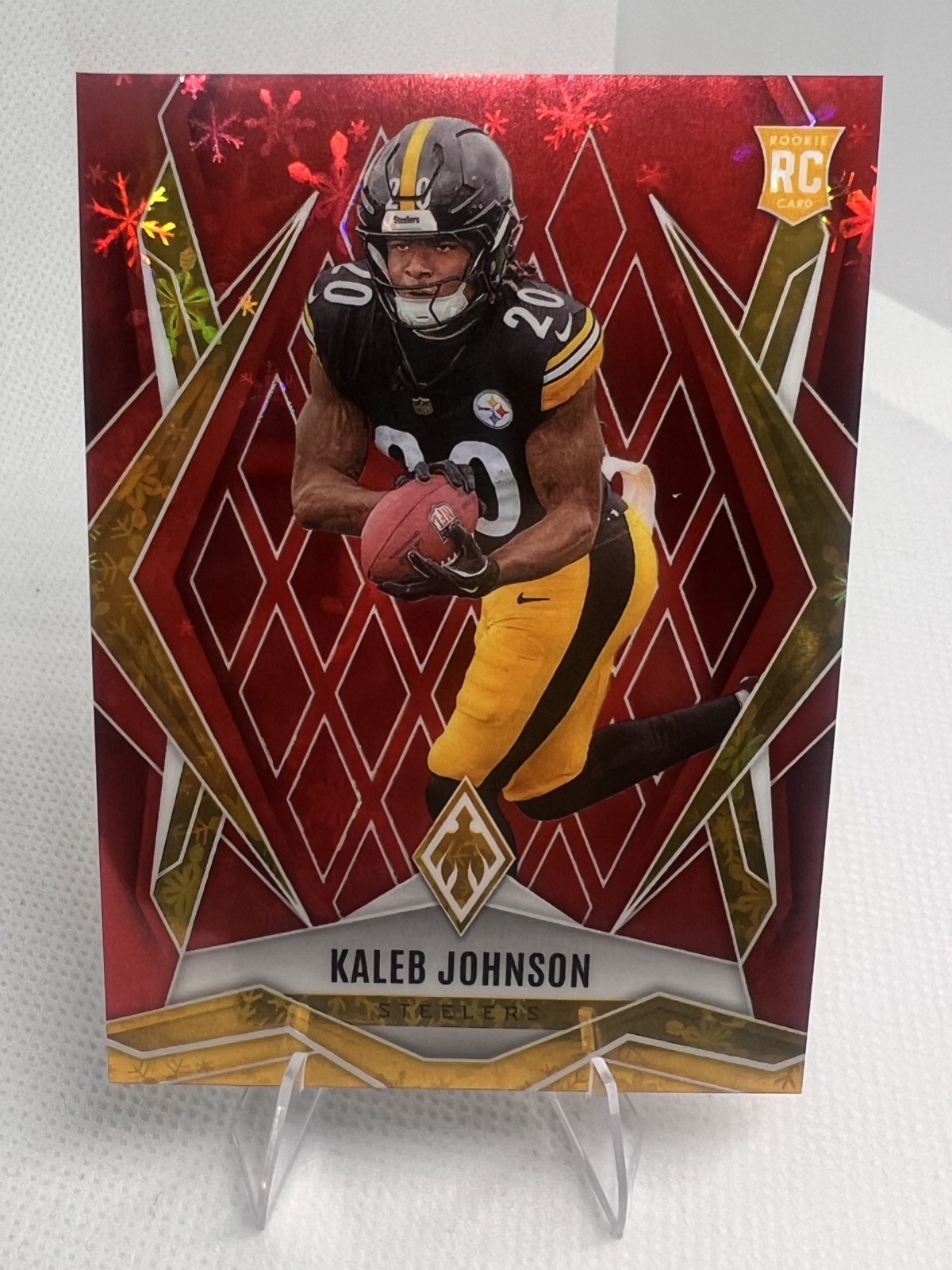 2025 Phoenix Kaleb Johnson Rookie #182 Red Winter /399  Steelers