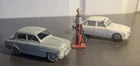 Vtg Dinky Toys 24U Simca 9 Aronde Sedan Gas Pump + Corgi Jaguar 2.4 Liter Saloon
