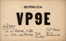 QSL radio card VP9E 1948 Mangrove Bay Bermuda Britain UK Chas