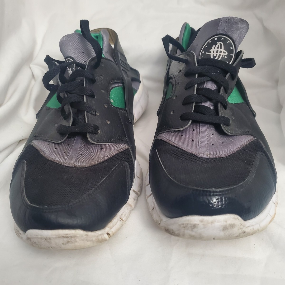 Nike Huarache Free Run Black Green Gray Running Shoes Size  display picture 3