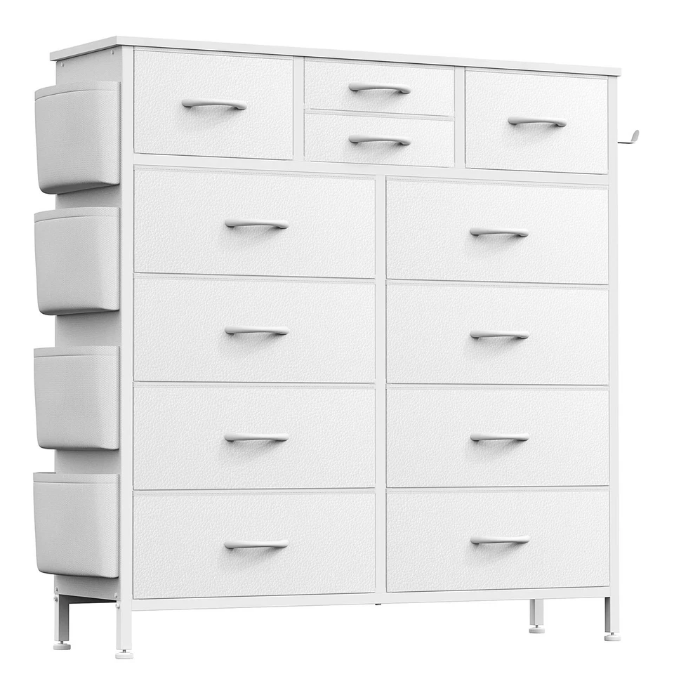 Pre-Owned 12 Drawer Dresser Fabric Chest Storage Organizer for Bedroom White - Image 4 of 4