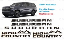 5PCS Gloss Black Fender High Country Door Rear Suburban Emblems 2021+ Suburban