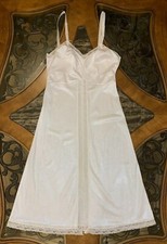 Vintage NANCY KING Full Slip White Nylon Adjustable Strap 1980s Womens Sz 32 NEW