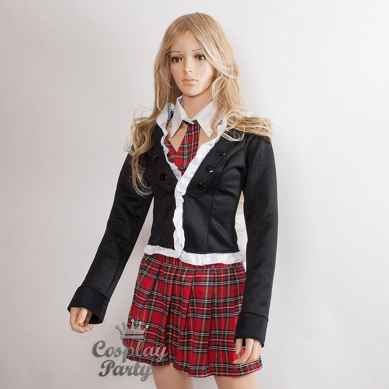 Sexy School Girl Student Uniform w/Plaid Skirt Costume for Halloween Cosplay (S) - Image 2 of 4