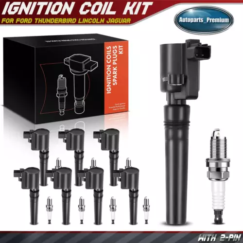 8x Ignition Coil & 8x Iridium Spark Plug Kit for Ford Thunderbird 02-04 Lincoln