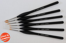 6x Fine Detail Miniature Paint Brush Set - Acrylic Paint by Number Brushes USA 