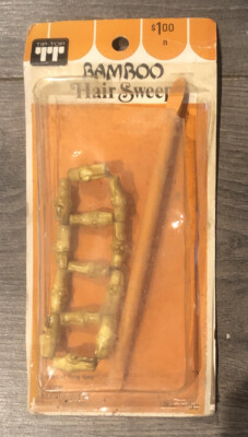 Vintage Bamboo Sweep Stick  Tip Top Hair Accessory NOS