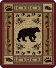 Queen Size Native Bear Patchwork Quilt Mink F...