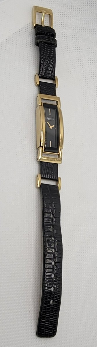 Kenneth Cole New York Gold-Tone Rectangular Watch with Black Leather Strap Kenneth Cole New York Gotham Automatic Men main image 4
