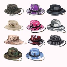 Camo Boonie Hat Tactical Bucket Hat Fishing Shotgun Loops