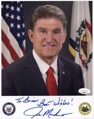 JOE MANCHIN SIGNED 8x10 COLOR PHOTO    WEST VIRGINIA SENATOR    TO BRIAN     JSA