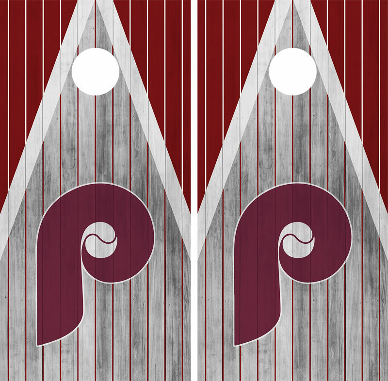 2 Waterproof & Laminated Cornhole Wraps - Philadelphia Phillies Vinyl Decal Skin