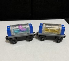 Thomas Friends Wooden Railway Train Tank Engine Lot x2 Aquarium Cars 2003 GUC