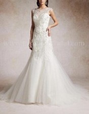 Jasmine Illusion Neckline Wedding Dress. NTW. US 10