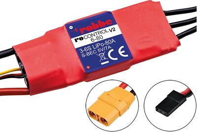 RO-CONTROL 6-80 V2 80A 3-6S mit SWITCH BEC 5V/7A Brushless Regler Robbe 8736