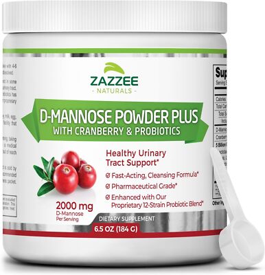 D Mannose Powder Plus With Cranberry And Probiotics For Uti Relief 6.5 Oz